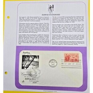 Hawaii Statehood Commemorating The Admission Of Hawaii 1959 FDC